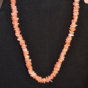 Orange and White Coral Chip Necklace